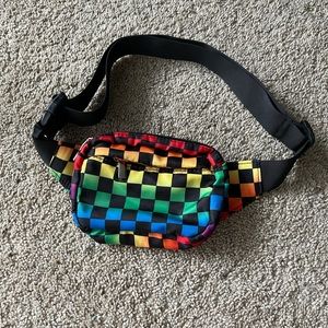 Rainbow checkered Fanny pack